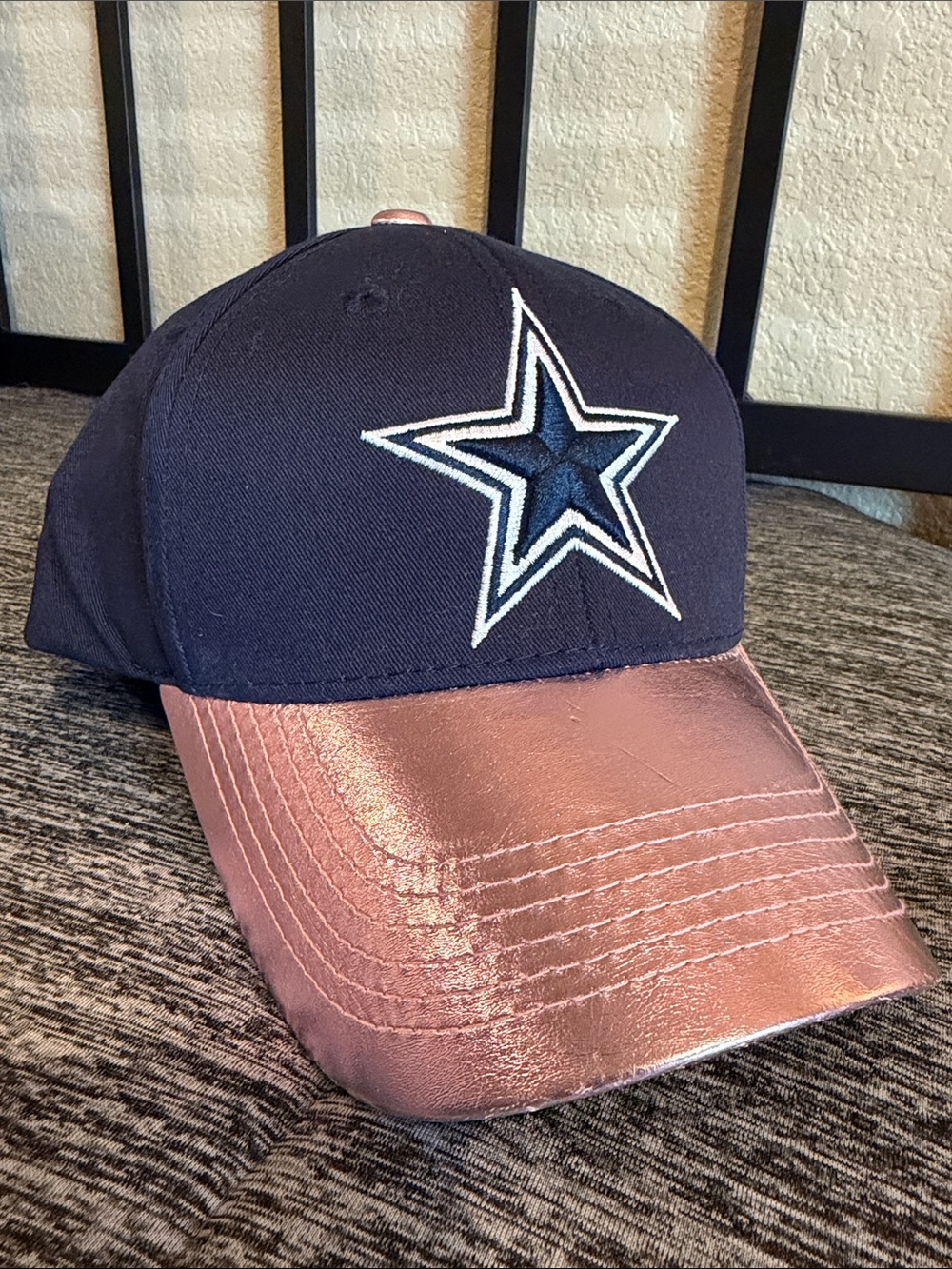 Dallas Cowboys Women's Navy and Pink Metallic Cap